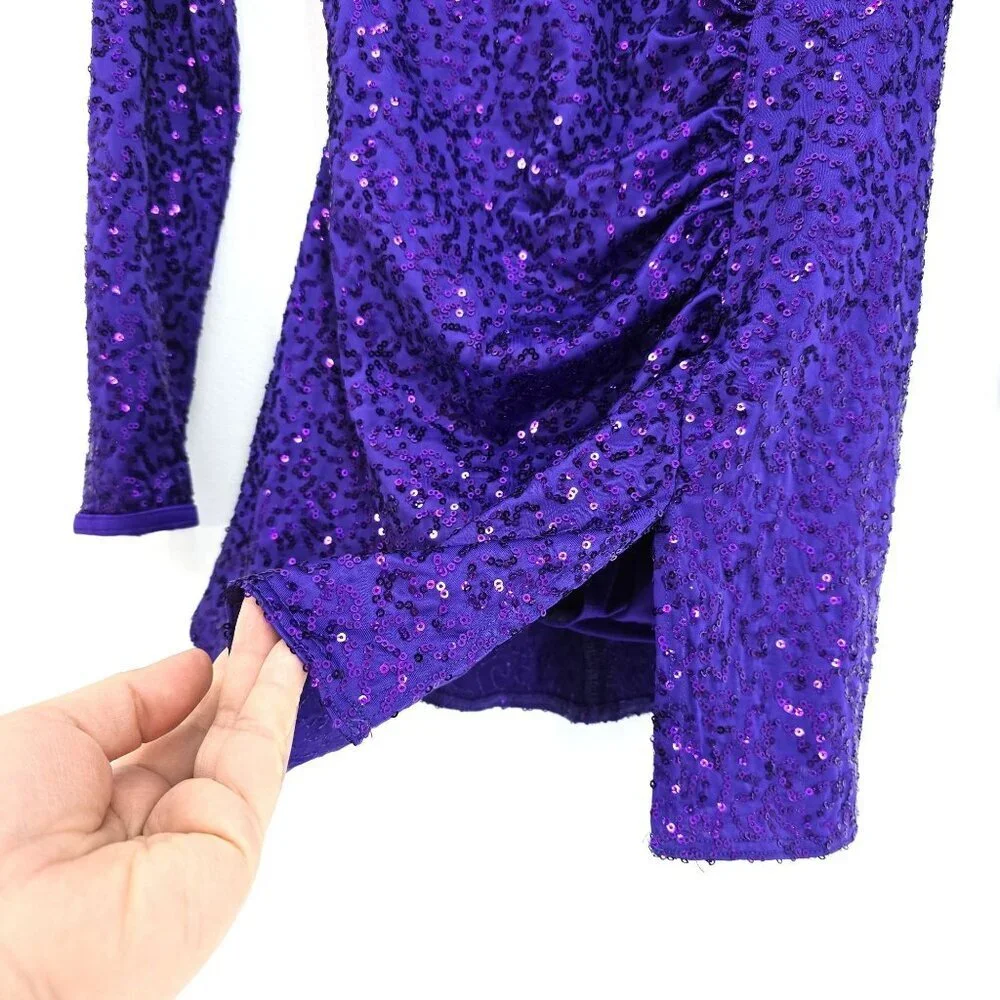 Weissman Purple Sequin Me Against the Music Dance Costume Size M Child